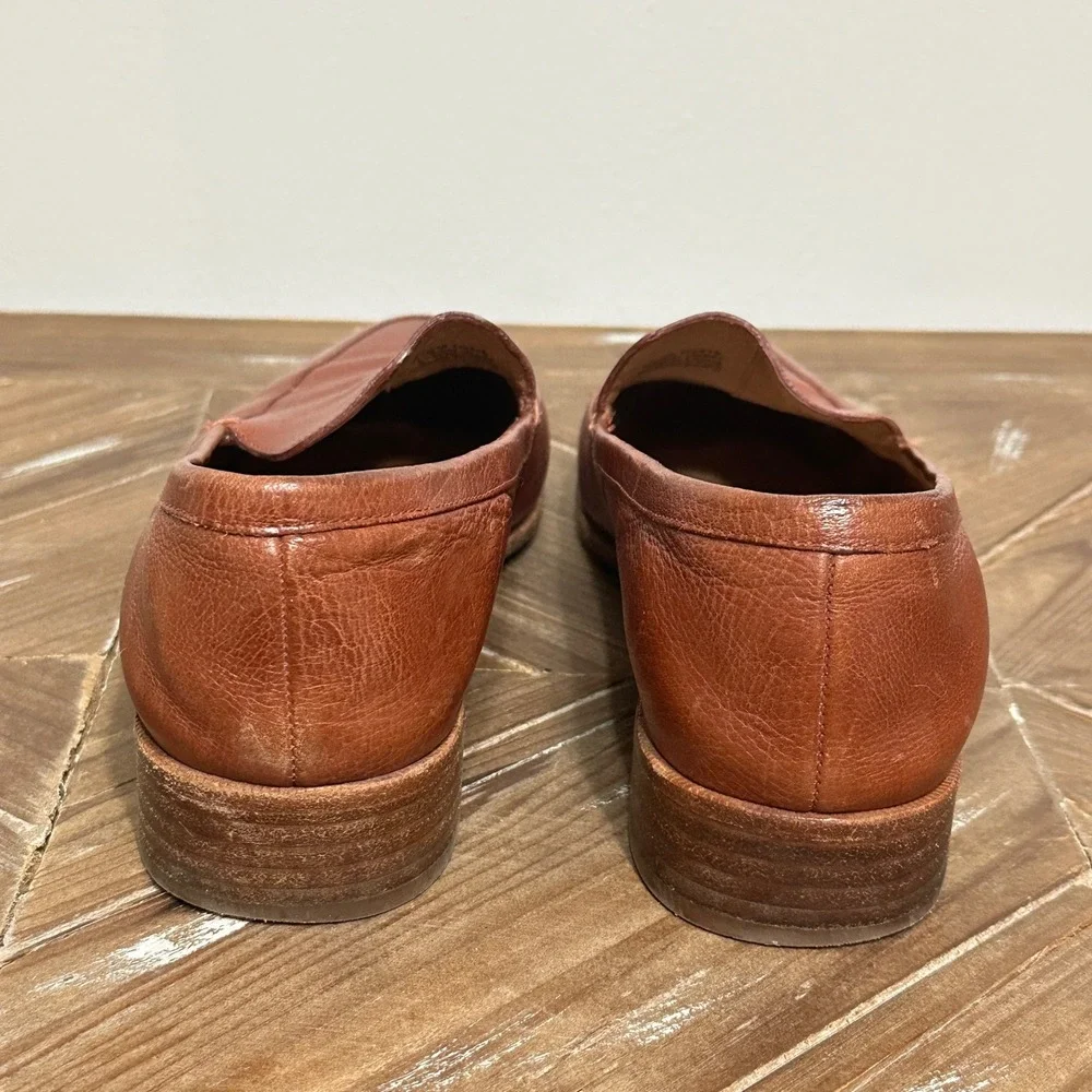 Madewell The Frances Loafer Pecan Brown Leather Pointed Toe Flat H2419 Women 8.5